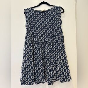 Maeve short swing dress tunic geometric print ruffled sleeveless A line cut